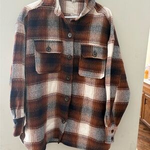 VICI Plaid Button-Up Jacket